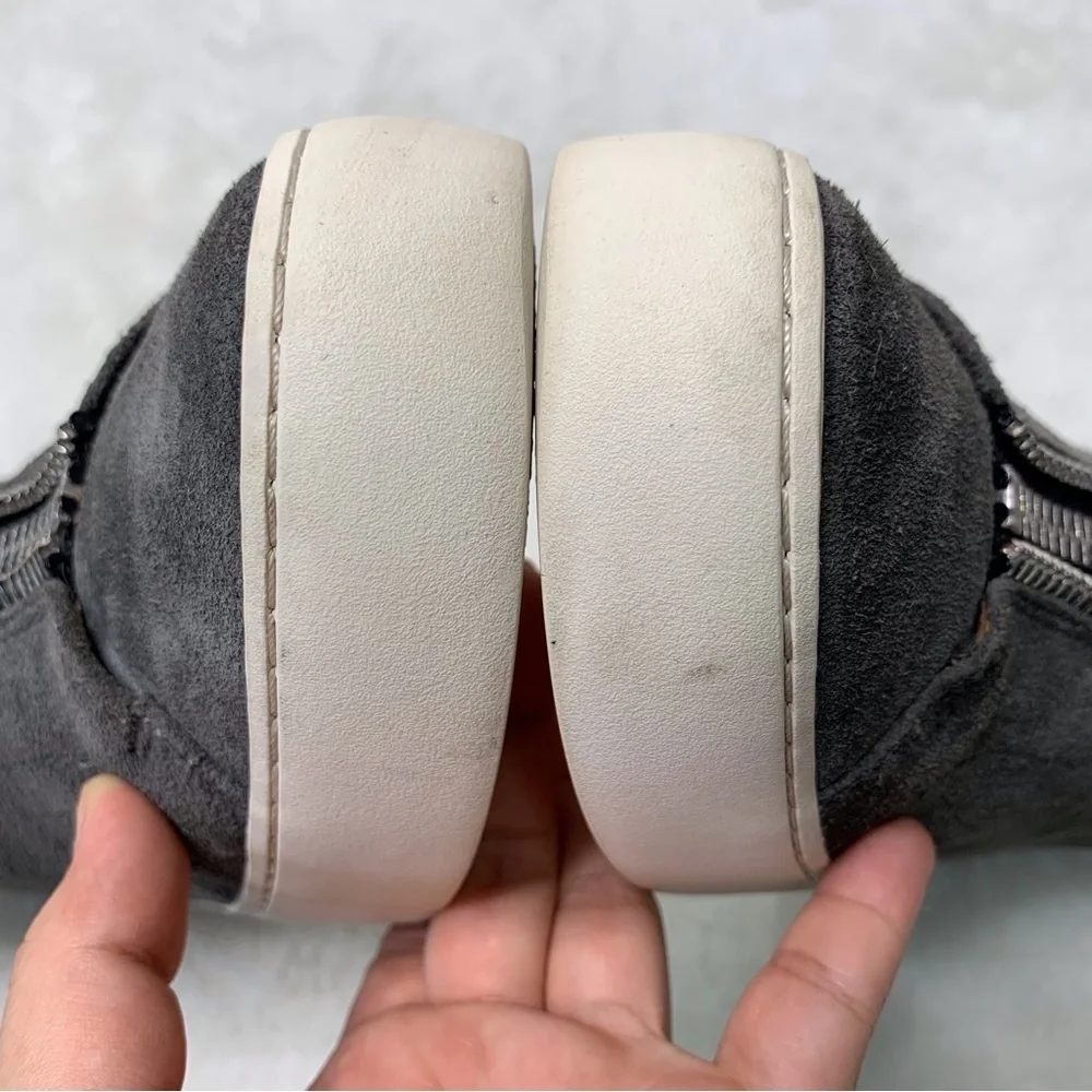 Frye Women's Lena Zip Platform Suede Grey Flat High Top Sneakers Size 7M